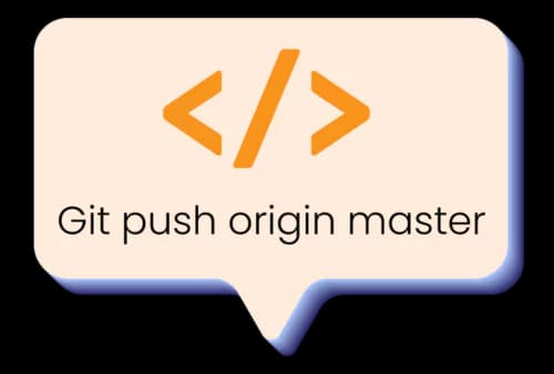 An image in a chatbox saying, git push origin master